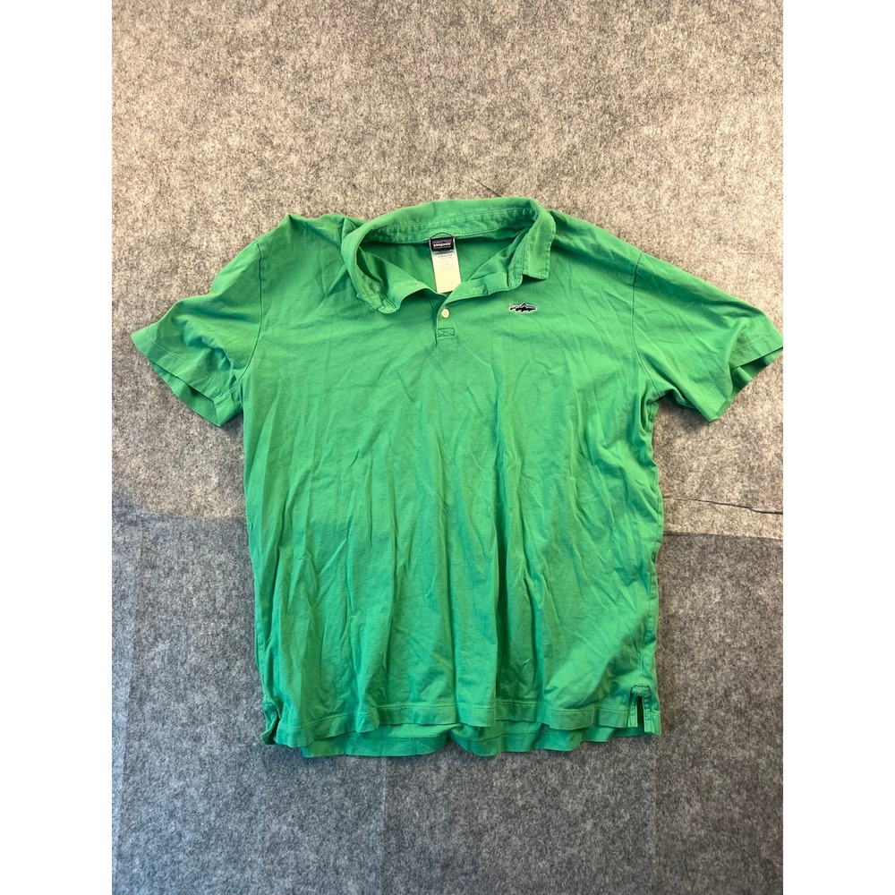 Patagonia Organic Cotton Polo Shirt Men's Green Casual Small Short Sleeve